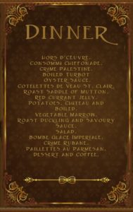 Dinner on the steamer to South Africa